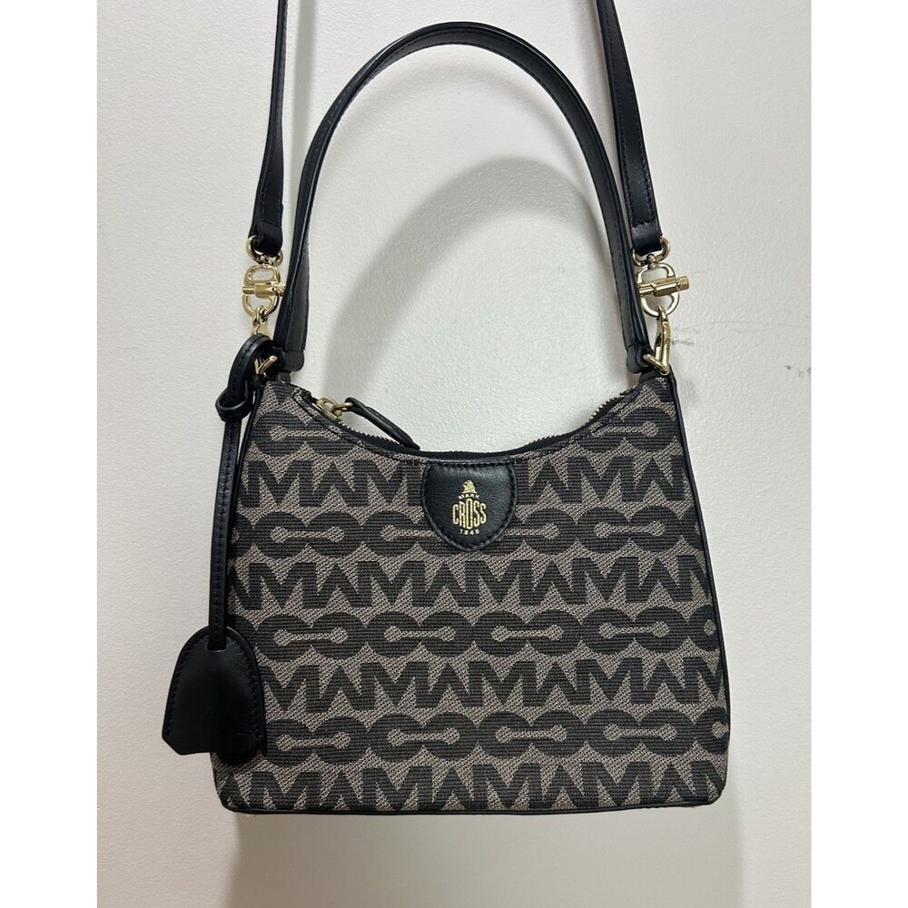 Mark Cross Murphy Zip Mini Hobo MC Jacquard & Leather Bag